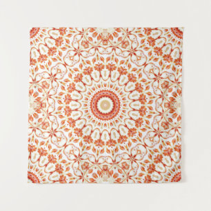 Tenture Mandala Floral Orange