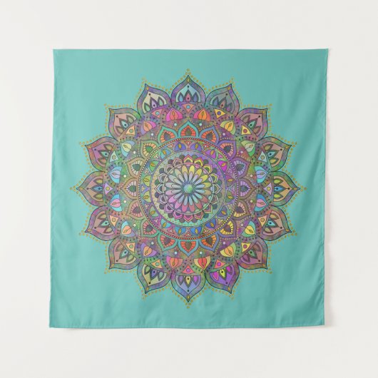 Tenture Mandala Inde Style 1 (Devant (Horizontal))