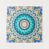 Tenture Mandala jaune turquoise (Devant)