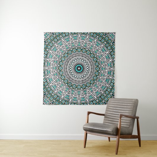 Tenture Mandala Mosaïque Inversée (En situation)