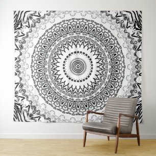 Tenture Mandala Noir Et Blanc