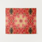 Tenture Mandala numérique jaune, rose et rouge (Devant (Horizontal))