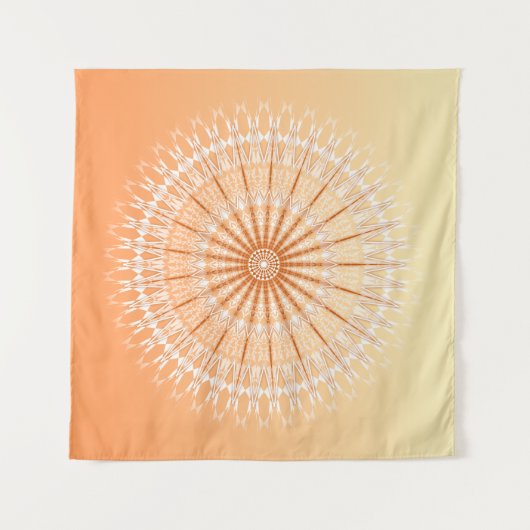 Tenture Mandala Orange Yellow Sun (Devant (Horizontal))
