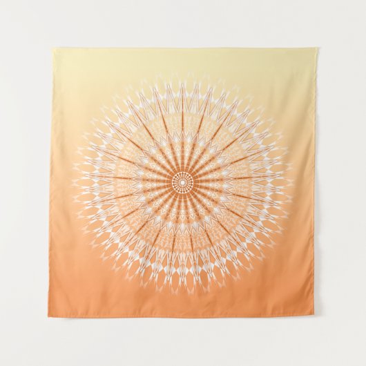 Tenture Mandala Orange Yellow Sun (Devant)