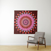 Tenture Mandala rose (En situation (horizontale))