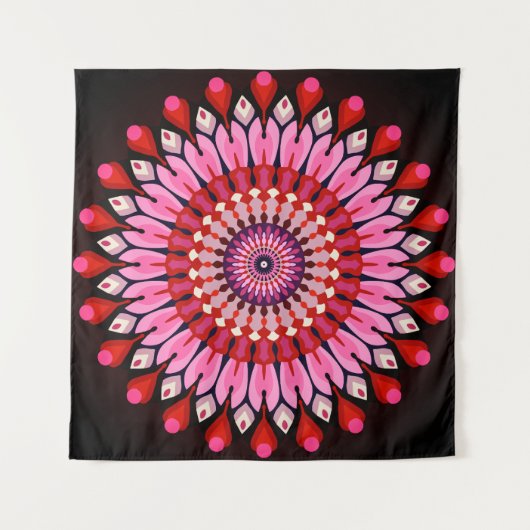 Tenture Mandala rose (Devant (Horizontal))