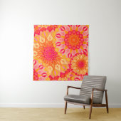 Tenture Mandala superposé orange rose jaune (En situation (horizontale))