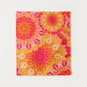Tenture Mandala Superposé Orange Rose Jaune Petit (Devant)
