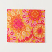 Tenture Mandala Superposé Orange Rose Jaune Petit (Devant (Horizontal))