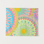 Tenture Mandala superposé rose bleu jaune menthe violet (Devant (Horizontal))