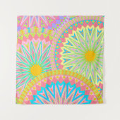 Tenture Mandala Superposé Rose Bleu Jaune Menthe Violet (Devant)