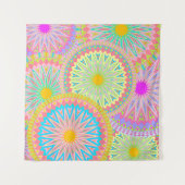Tenture Mandala Superposé Rose Bleu Jaune Menthe Violet (Devant)