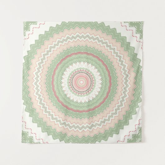 Tenture Mandala vert menthe (Devant (Horizontal))