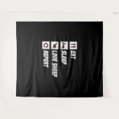 Tenture Mange sommeil amour mouton répéter | Don de devis  (Devant (Horizontal))