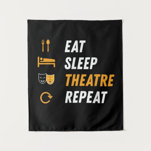 Tenture Manger Dormir Actrice Répéter - Graphique Musical (Devant)