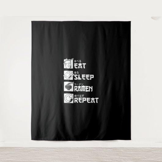 Tenture Manger Dormir Anime Répéter Idée Cadeau Cosplayer (Devant)