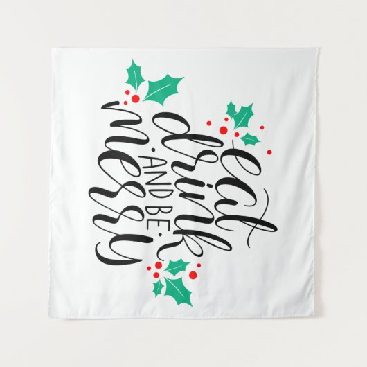 Tenture Mangez un verre et soyez joyeux Design (Devant (Horizontal))