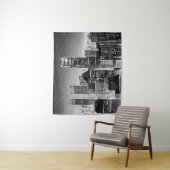 Tenture Manhattan Under the Stars en noir et blanc (En situation)