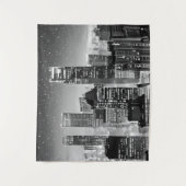 Tenture Manhattan Under the Stars en noir et blanc (Devant)