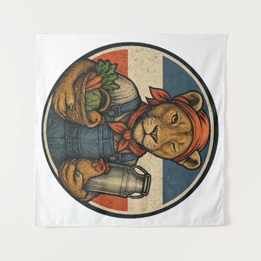 Tenture Manifestation des agriculteurs – Agricultrice avec (Devant (Horizontal))