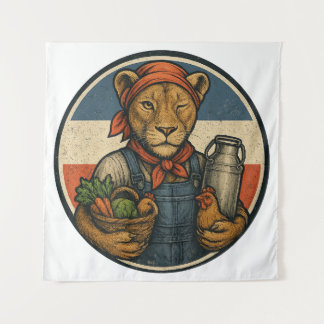 Tenture Manifestation des agriculteurs – Agricultrice avec