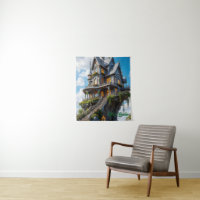 Manoir gothique majestueux au bord de la falaise
