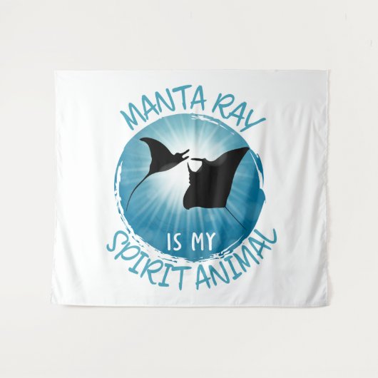 Tenture Manta Ray est mon esprit animal (Devant (Horizontal))