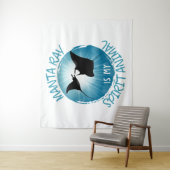 Tenture Manta Ray est mon esprit animal (En situation)