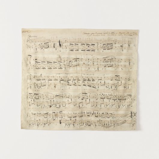 Tenture Manuscrit de la Chopin de musique de la feuille d' (Devant (Horizontal))