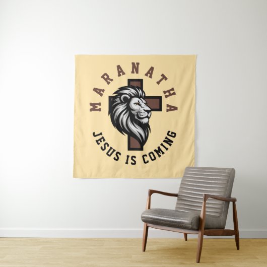 Tenture Maranatha Jesus is coming  (En situation)