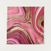 Tenture marbre Abstrait rose liquide avec parties scintill (Devant (Horizontal))