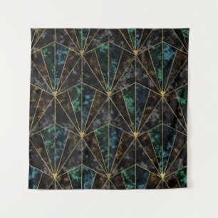 Tenture Marbre Art Déco : Malachite Luxe