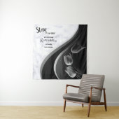 Tenture Marbre blanc, Noir, Filigree Or (En situation)