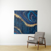 Tenture marbre bleu arrière - plan abstrait agate granite (En situation (horizontale))