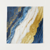 Tenture Marbre bleu marine de luxe et feuille d'or (Devant (Horizontal))