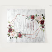 Tenture Marbre bordeaux géométrique en cuivre (Devant (Horizontal))