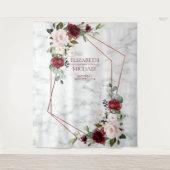 Tenture Marbre bordeaux géométrique en cuivre (Devant)