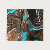 Tenture Marbre Brown et bleu Fluide Art (Devant (Horizontal))