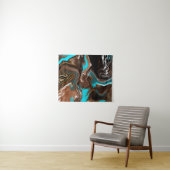 Tenture Marbre Brown et bleu Fluide Art (En situation (horizontale))