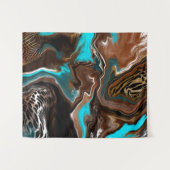 Tenture Marbre Brown et Bleu - Flûte (Devant (Horizontal))