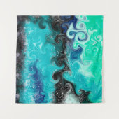 Tenture Marbre d'art Turquoise bleu et noir (Devant (Horizontal))
