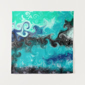 Tenture Marbre d'art Turquoise bleu et noir (Devant)