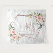 TENTURE MARBRE GÉOMÉTRIQUE EN CUIVRE FLEURS ROSES (Devant (Horizontal))