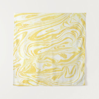 Tenture Marbre jaune élégant : Texture dessinée à la main