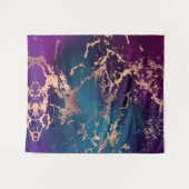 Tenture Marbre Luxe Moody | Violet foncé et Or rose sarcel (Devant (Horizontal))