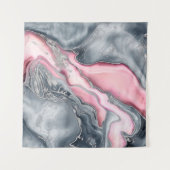 Tenture Marbre rose noir - rose pastel, gris et argent (Devant (Horizontal))
