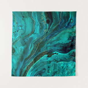 Tenture Marbre vert & Or : Texture luxueuse