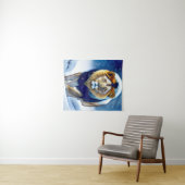 Tenture Marche du lion en neige hivernale (En situation (horizontale))