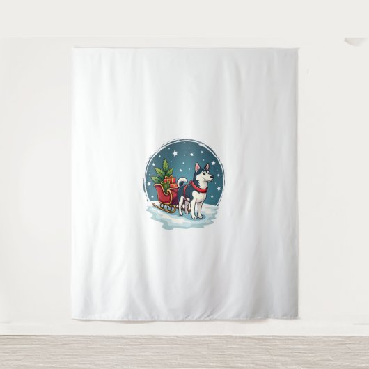 Tenture Marche Husky Festive (Devant)