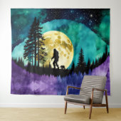 Tenture Marche Sasquatch avec animal Bear petit (En situation (horizontale))